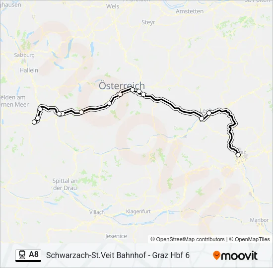 A8 Train Line Map