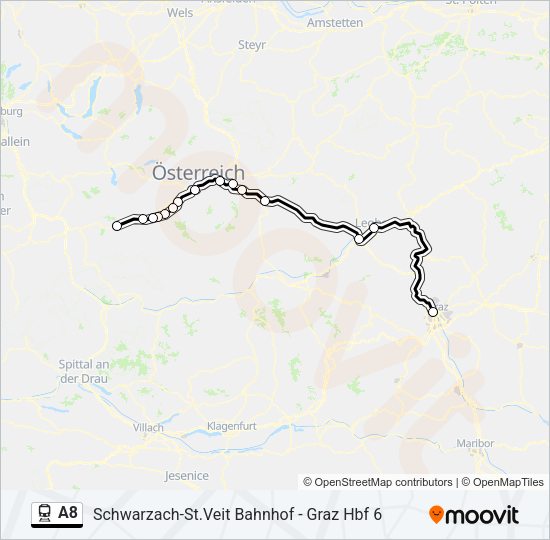 A8 Train Line Map