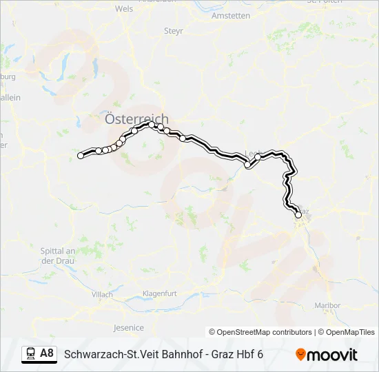 A8 Train Line Map