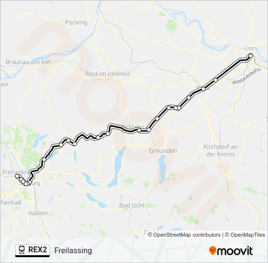 REX2 Train Line Map