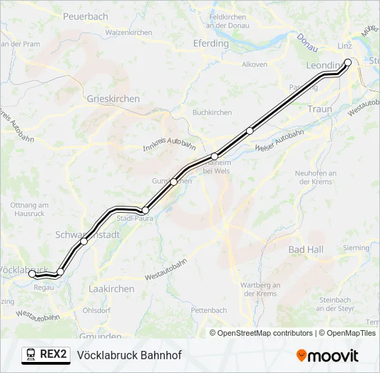 REX2 Train Line Map