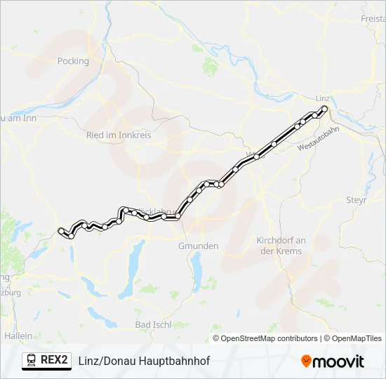 REX2 Train Line Map