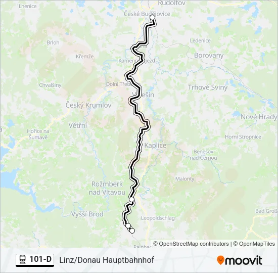 101-D Train Line Map