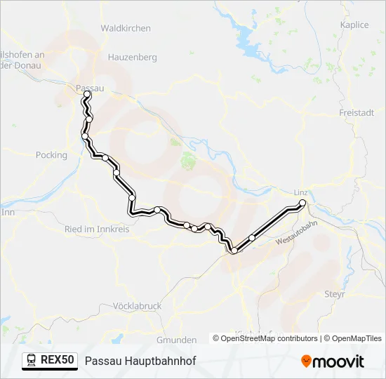 REX50 Train Line Map