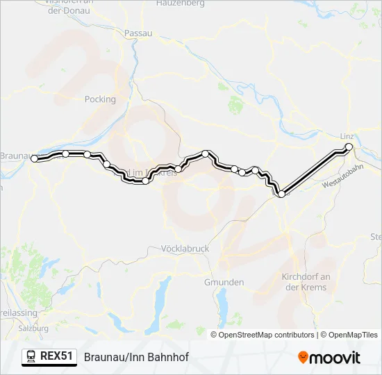 REX51 Train Line Map