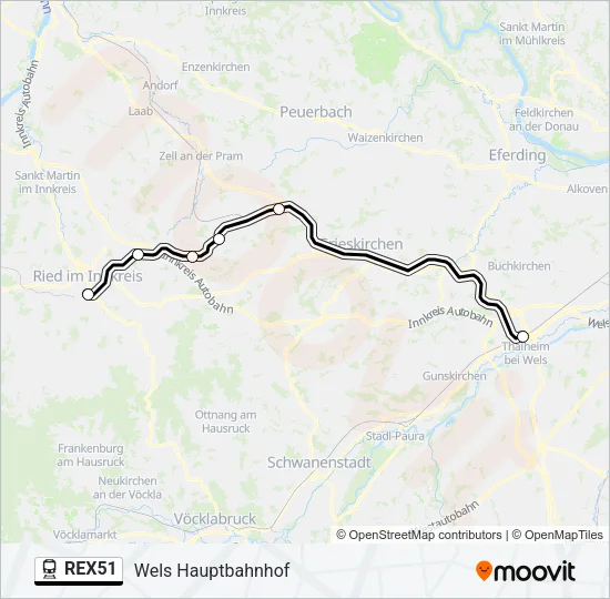REX51 Train Line Map