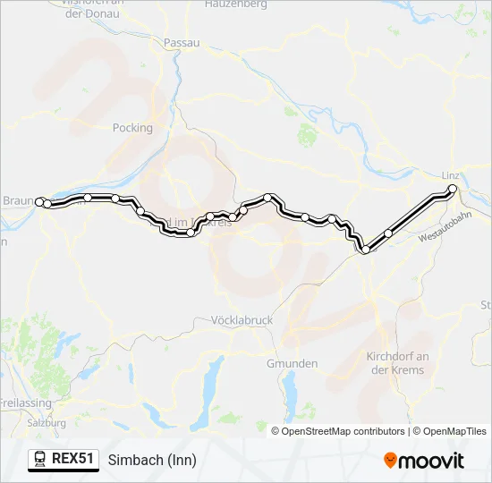 REX51 Train Line Map