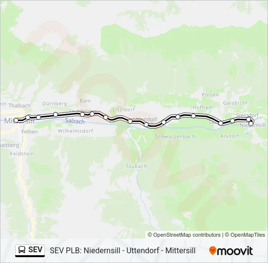 SEV Bus Line Map