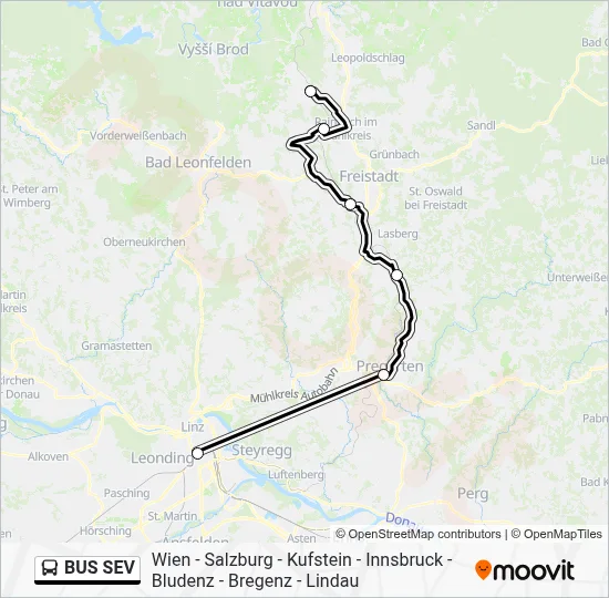 Buslinie BUS SEV Karte