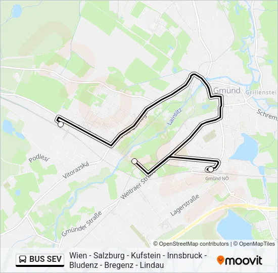 BUS SEV Bus Line Map