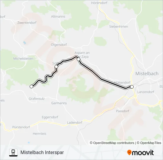 ZAYATALER SCHIENENTAXI Train Line Map