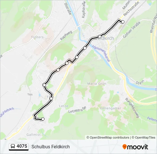 407S Bus Line Map