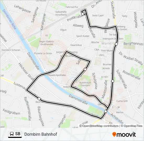 SB Bus Line Map