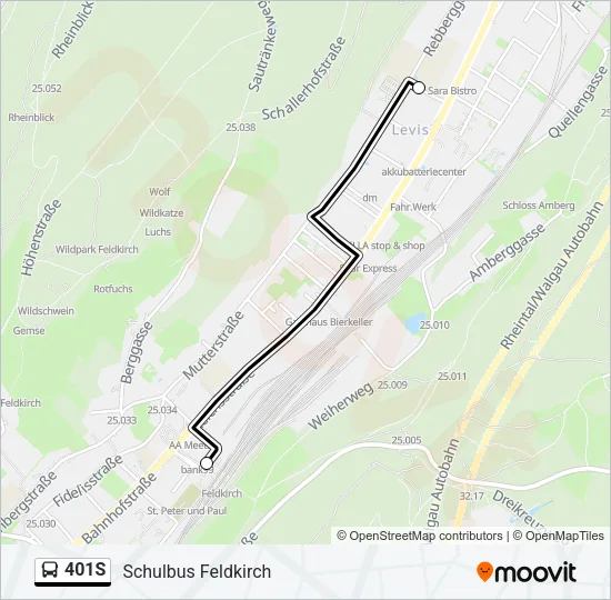 401S Bus Line Map