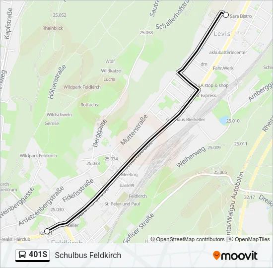 401S Bus Line Map