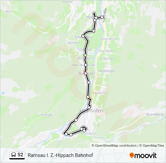 S2 Bus Line Map