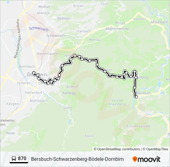 870 Bus Line Map