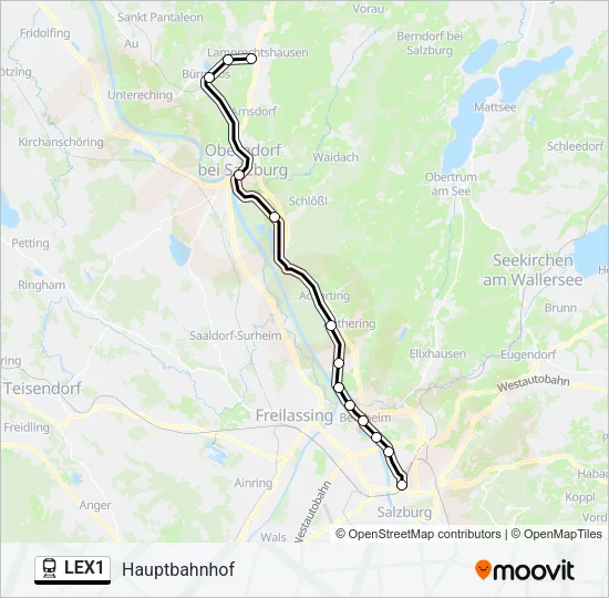 LEX1 Train Line Map