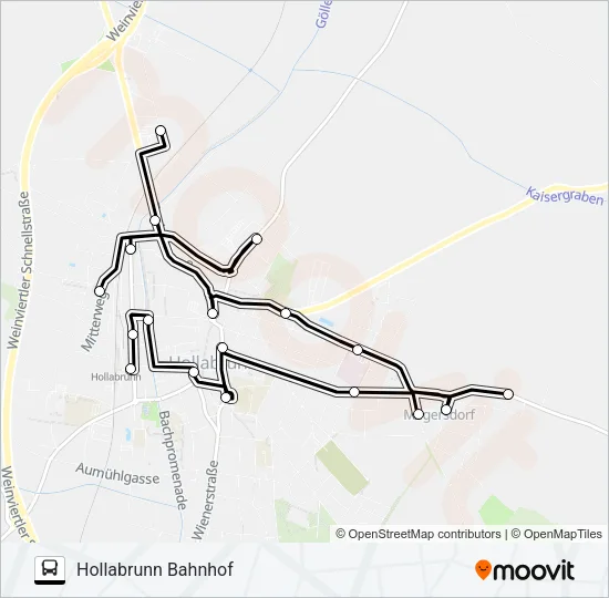 AST HOLLABRUNN Bus Line Map