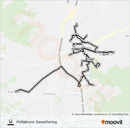 AST HOLLABRUNN Bus Line Map