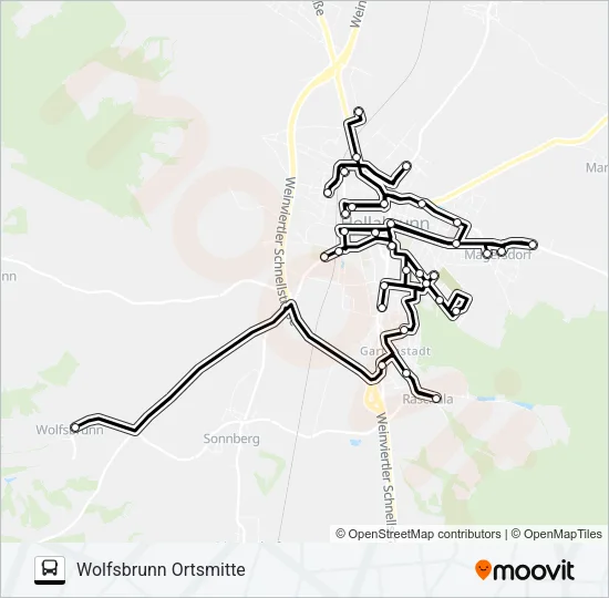 AST HOLLABRUNN Bus Line Map