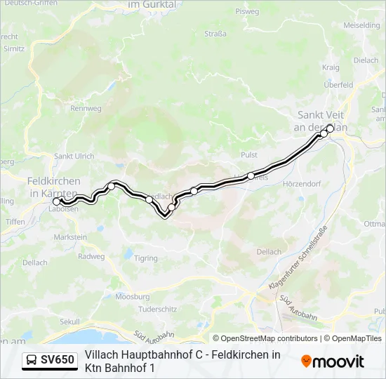 SV650 Bus Line Map