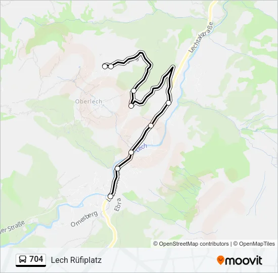 704 Bus Line Map