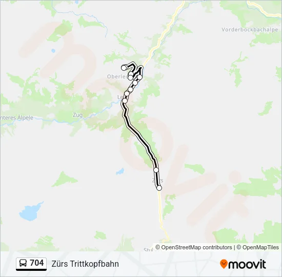 704 Bus Line Map
