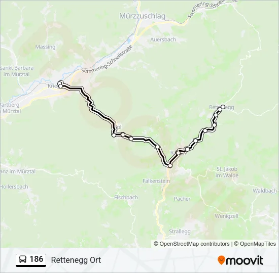 186 Bus Line Map