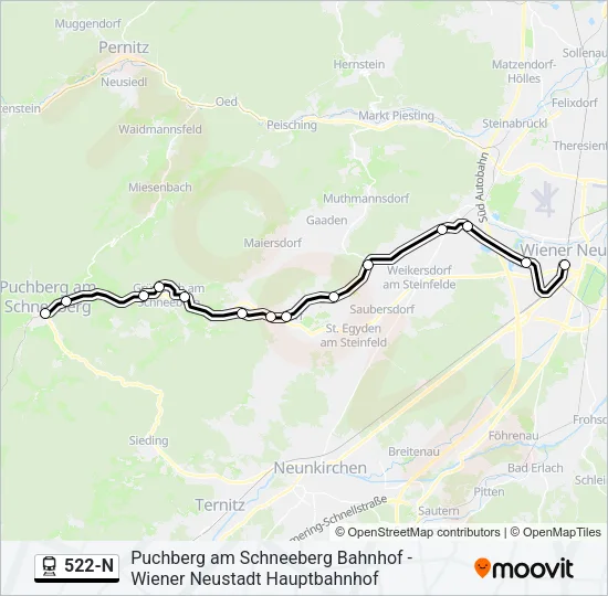 522-N Train Line Map
