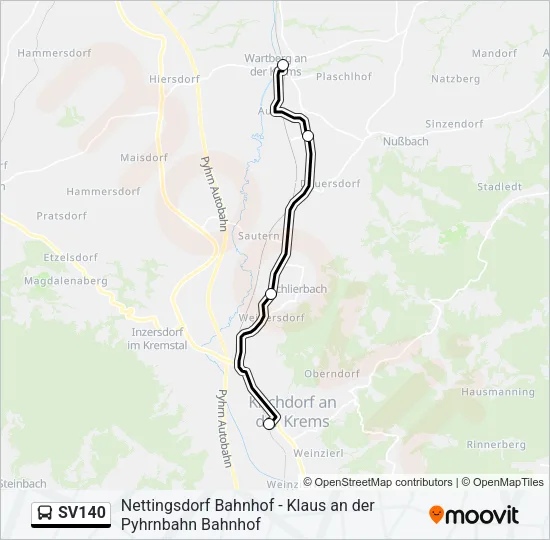 SV140 Bus Line Map