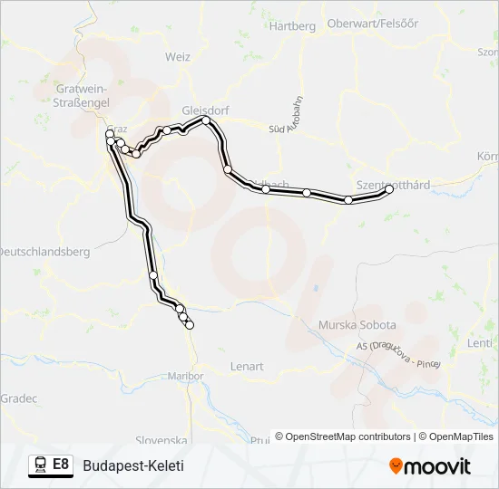 E8 Train Line Map
