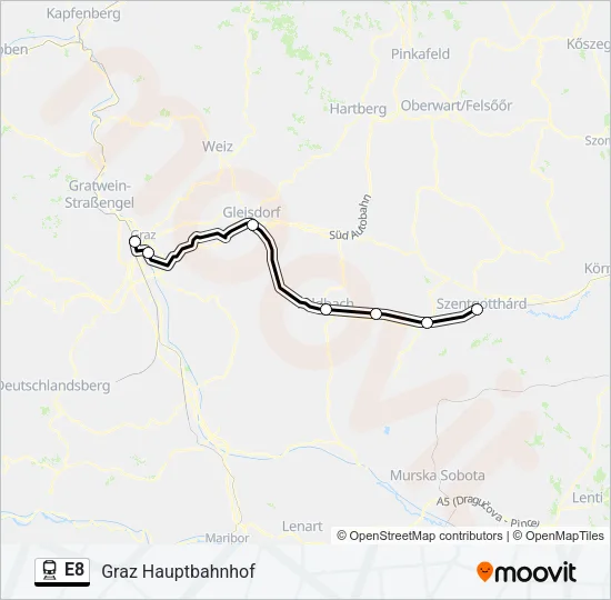 E8 Train Line Map