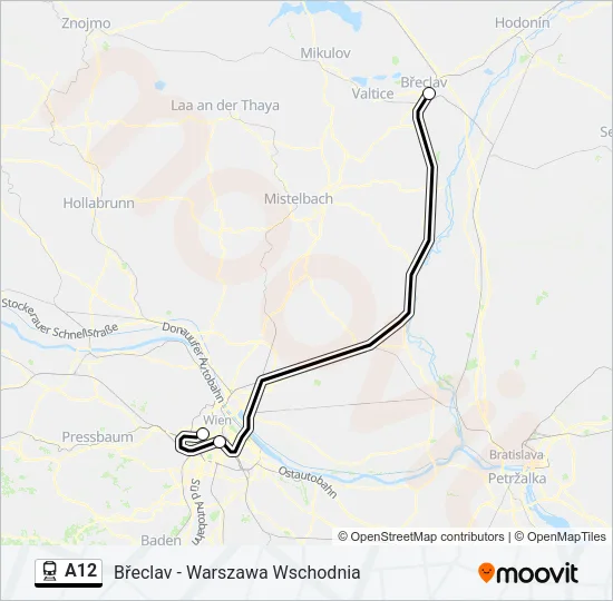 A12 Train Line Map