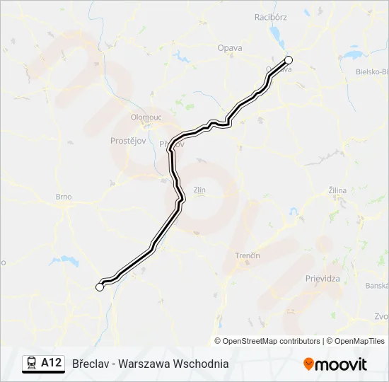 A12 Train Line Map