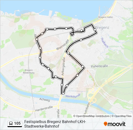105 Bus Line Map
