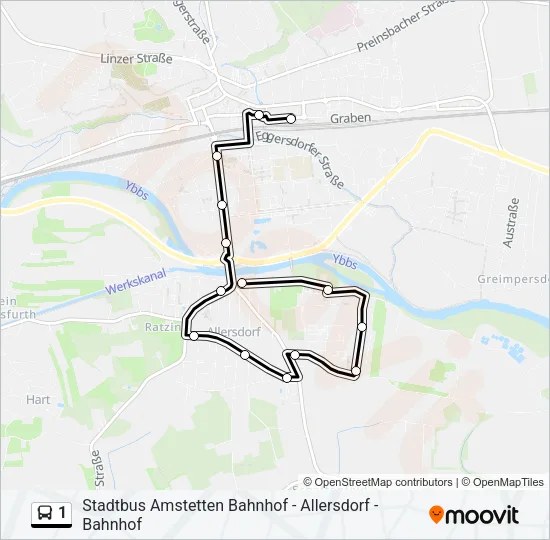1 Bus Line Map