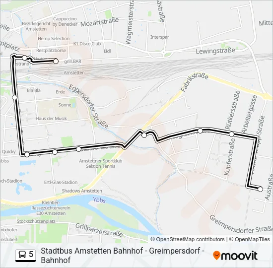 5 Bus Line Map