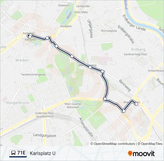 71E Bus Line Map