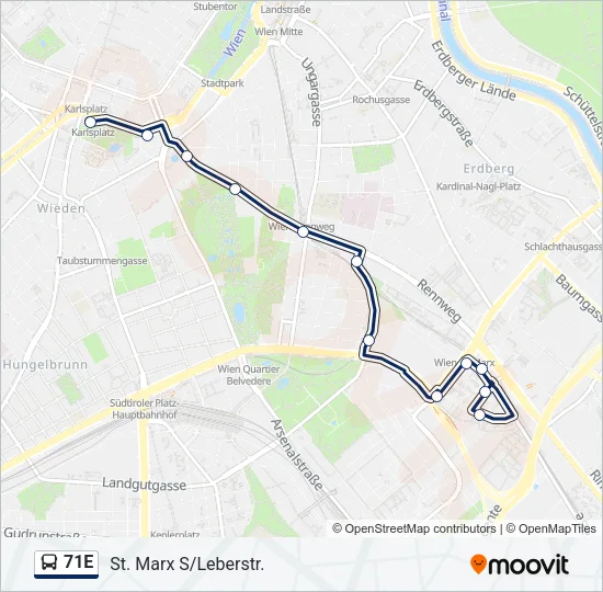 71E Bus Line Map