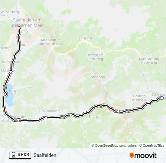 REX3 Train Line Map