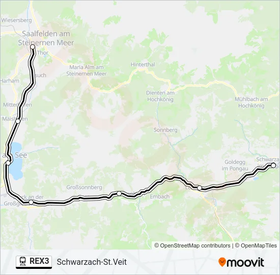 REX3 Train Line Map