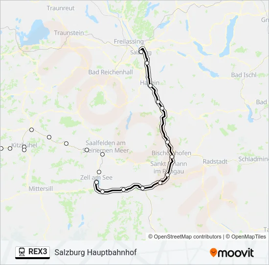 REX3 Train Line Map