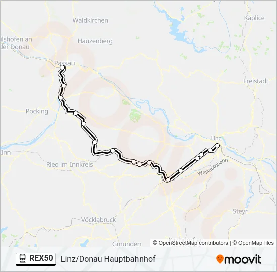 REX50 Train Line Map