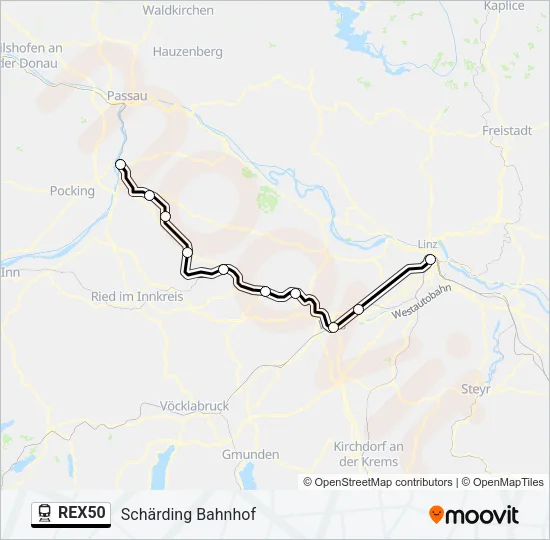 REX50 Train Line Map