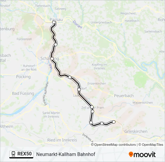 REX50 Train Line Map