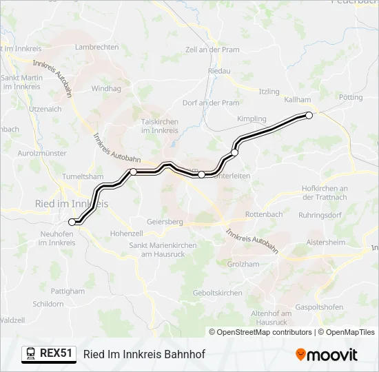 REX51 Train Line Map