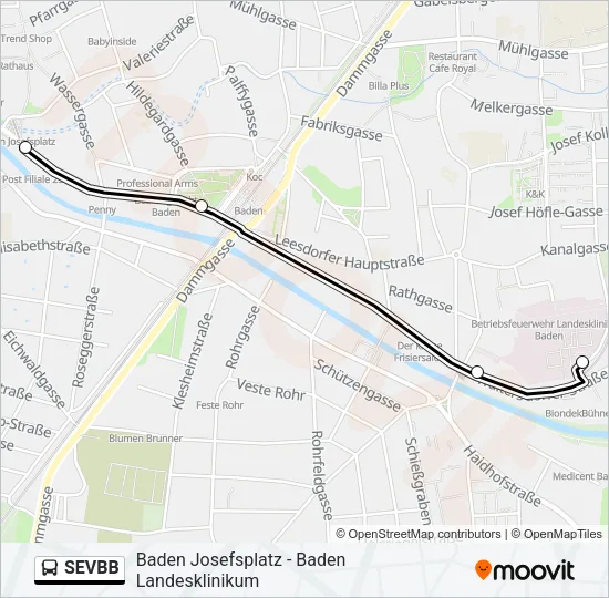 SEVBB Bus Line Map