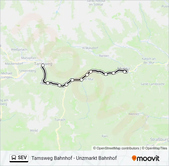 SEV Bus Line Map