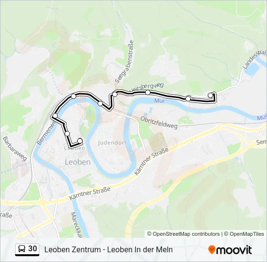 30 Bus Line Map